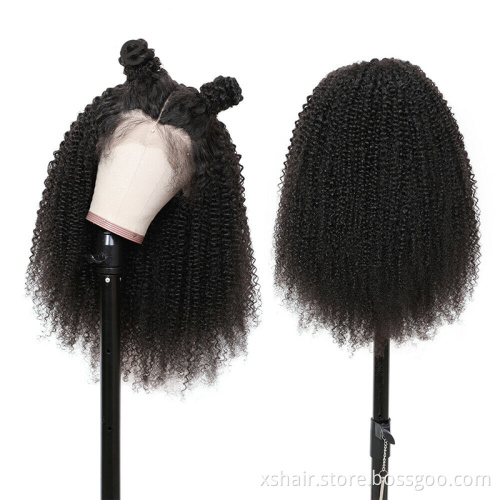 Hot Selling Lace Front Human Transparent Hd Full Headband Bob Frontal Kinky Curly Hair Wig